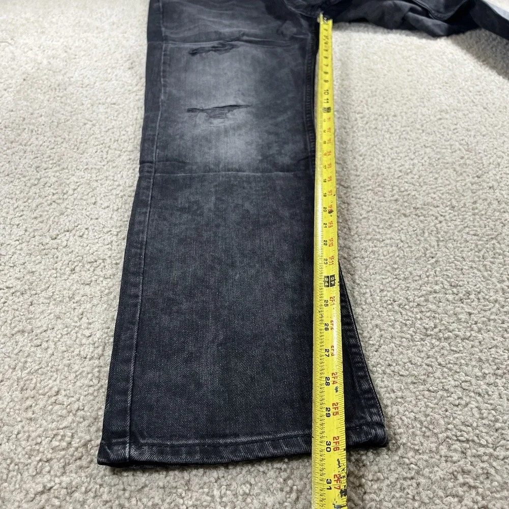 Levis 511 Sz 33x30 Fit 34x30 Black Charcoal Distressed Slim Fit Mens Faded Jeans